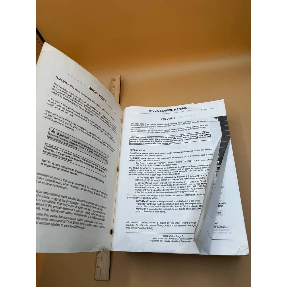 International Truck Service Manual CTS 5640 Series 2000, 4000, 8000‎ Volume 1